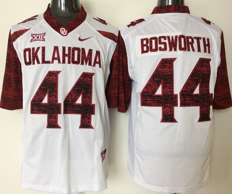 Men Oklahoma Sooners #44 Bosworth White Nike 2025 NCAA Jersey style 1